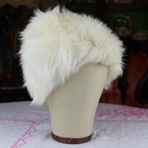 Vintage Belmar XL White Faux Fur Hat 1950/60s